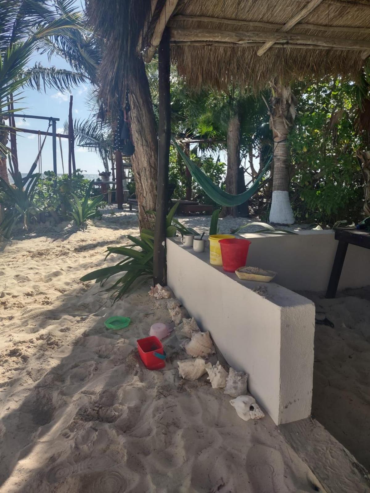Lunazul Eco-Cabana Frente Al Mar Mahahual Dış mekan fotoğraf